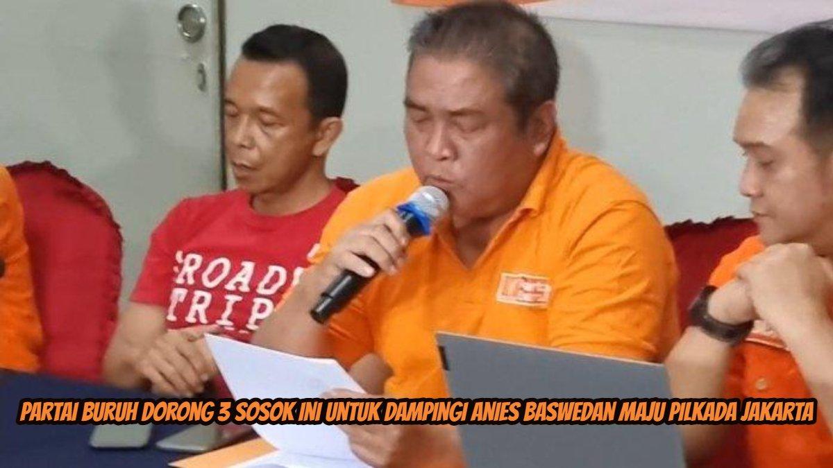 Sekjen Partai Buruh, Ferri Nuzarli saat deklarasi mendukung Anies Baswedan sebagai Cagub Jakarta