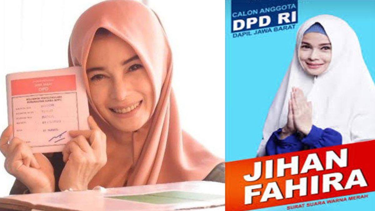 Selain pelawak Alfiansyah Komeng, artis Jihan Fahira juga memperoleh suara tinggi di Pemilu 2024.