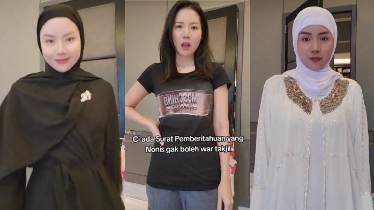 Seleb TikTok nonIslam cosplay berhijab demi berburu takjil