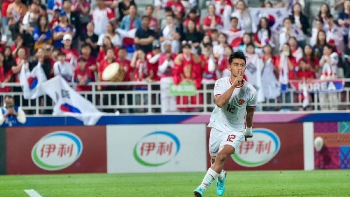 Selebrasi Pratama Arhan setelah mengalahkan Korea Selatan