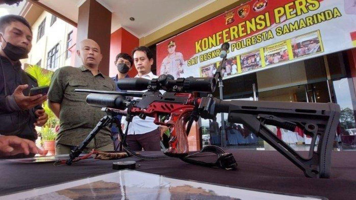 Senapan angin yang dipakai bocah di Bontang untuk menghabisi tikus, namun malah meleset ke kepala temannya