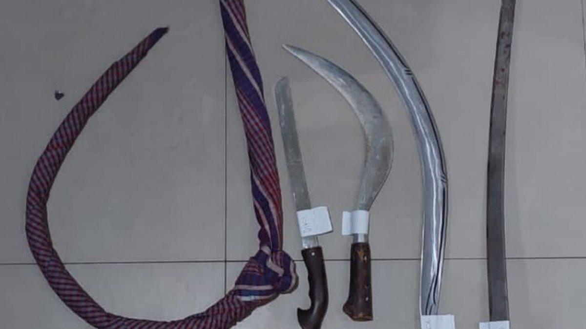 Senjata tajam yang hendak digunakan dalam tawuran di Pangkalpinang
