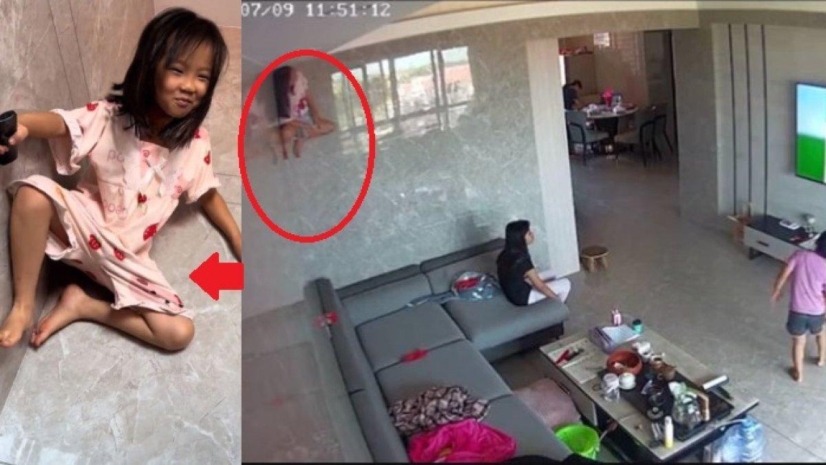 Aksi seorang bocah yang terekam CCTV