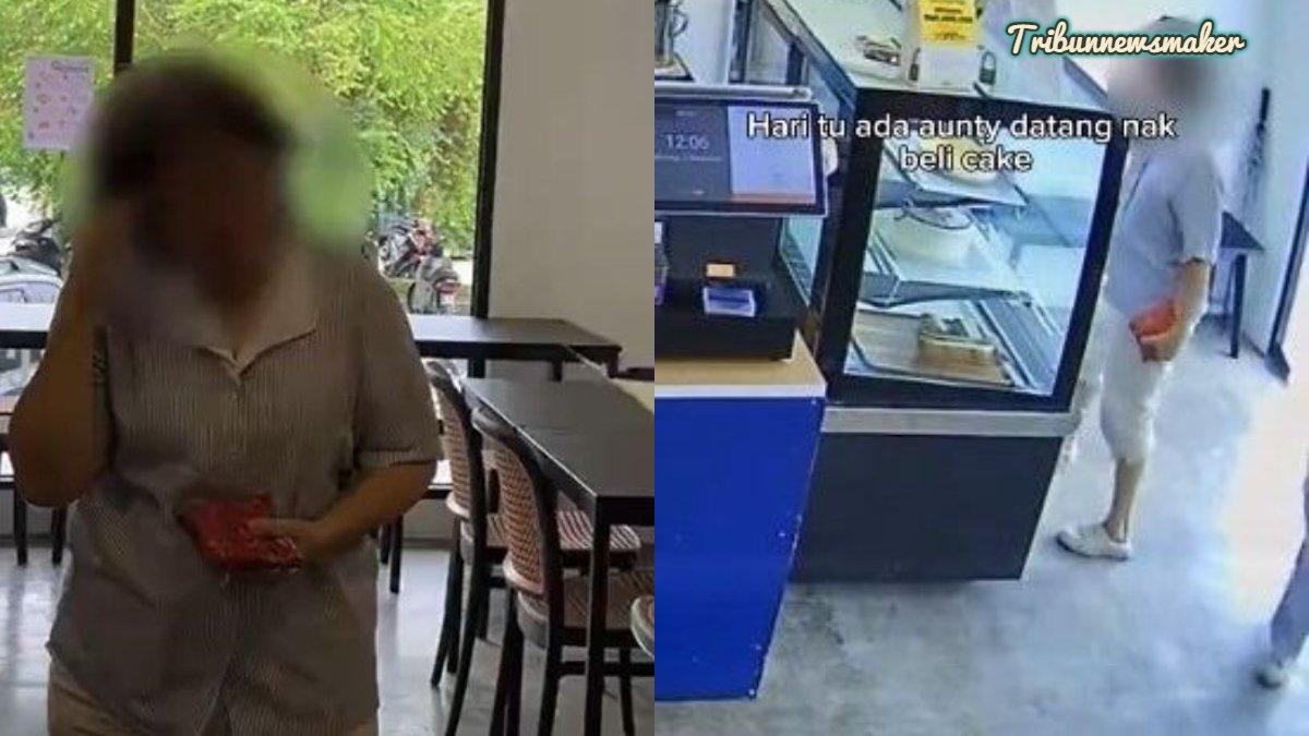 Seorang wanita paruh baya rayakan ultahnya sendiri.