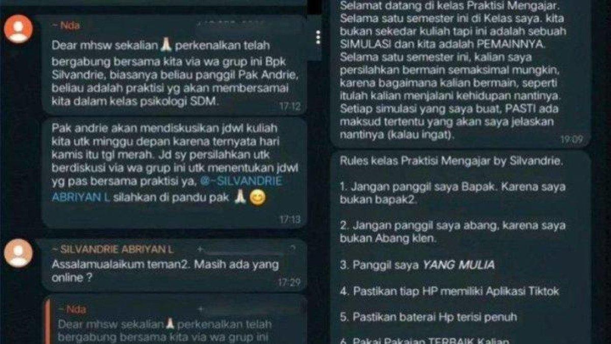 Sosok dosen bernama Silvandri kini viral setelah membuat peraturan unik saat mengajar, ogah dipanggil 'Pak' tapi 'Yang Mulia'