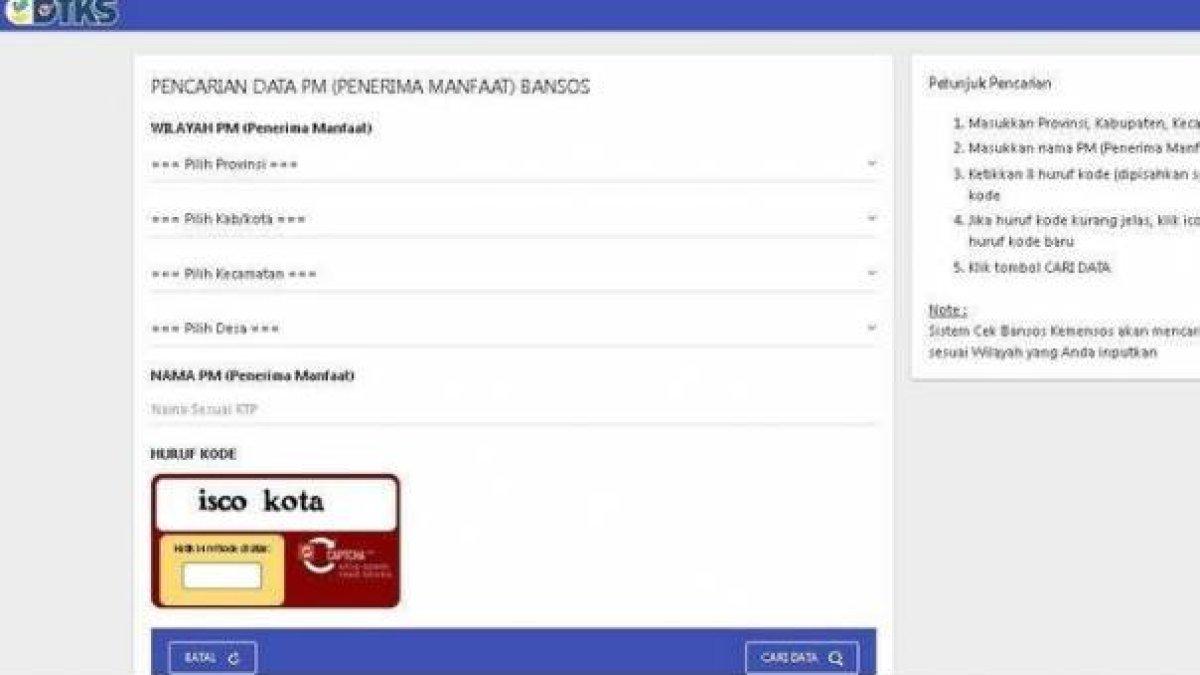 Simak cara daftar bansos dan cara cek nama penerima bantuan sosial tunai dengan login cekbansos.kemensos.go.id.