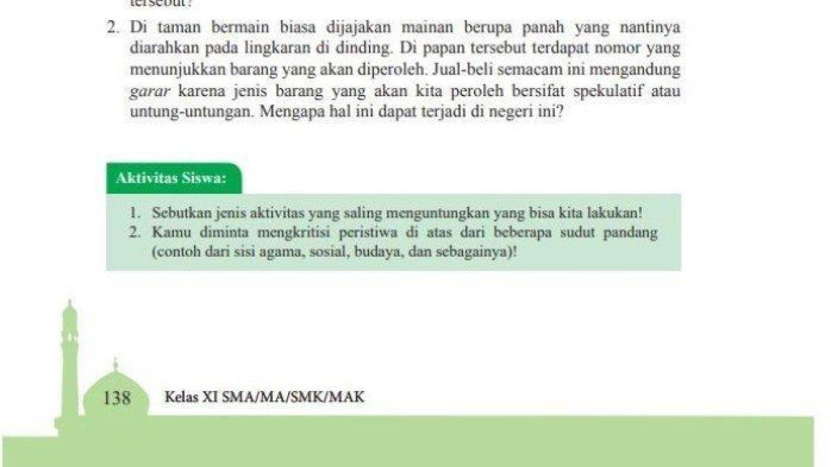 Simak kunci jawaban materi PAI Kelas 11 SMA halaman 138 Kurikulum Merdeka