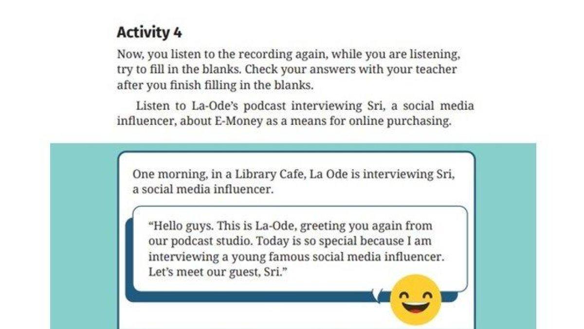 Inilah artikel soal bahasa Inggris kelas 12 SMA halaman 61-66 Activity 4 Kurikulum Merdeka tentang isten to La-Ode’s podcast interviewing Sri.