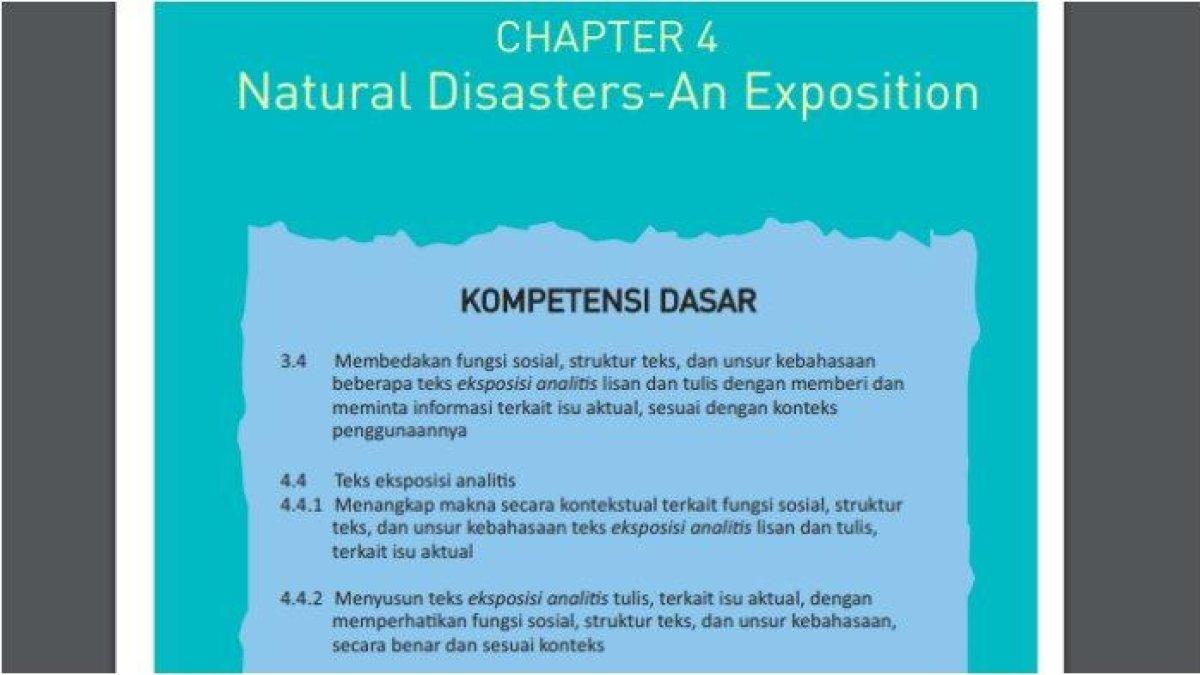 Inilah artikel soal dan kunci jawaban Bahasa Inggris kelas 11 SMA halaman 56-58 Chapter 4 tentang Natural Disasters-An Exposition.