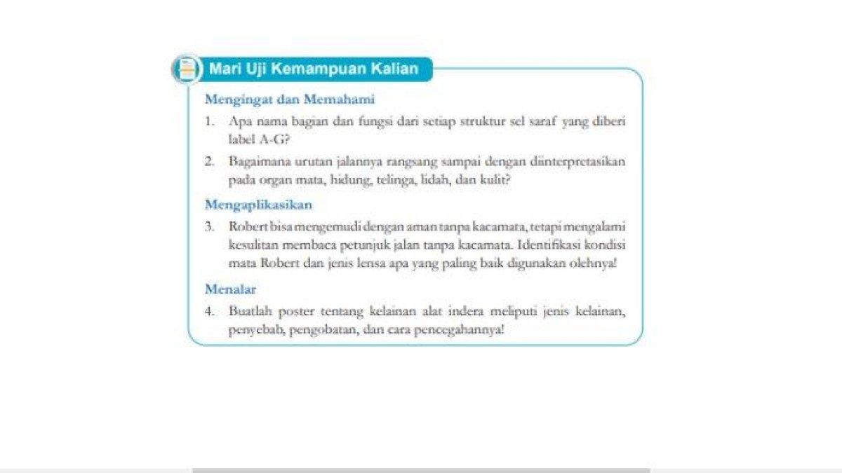 Soal IPA Kelas 9 SMP/MTS Halaman 34 Kurikulum Merdeka: Mari Uji Kemampuan Kalian