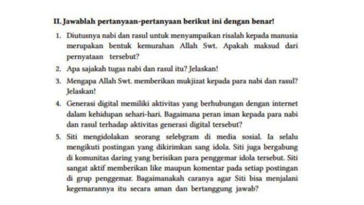 ILUSTRASI KUNCI JAWABAN: Soal PAI kelas 8 Kurikulum Merdeka halaman 190