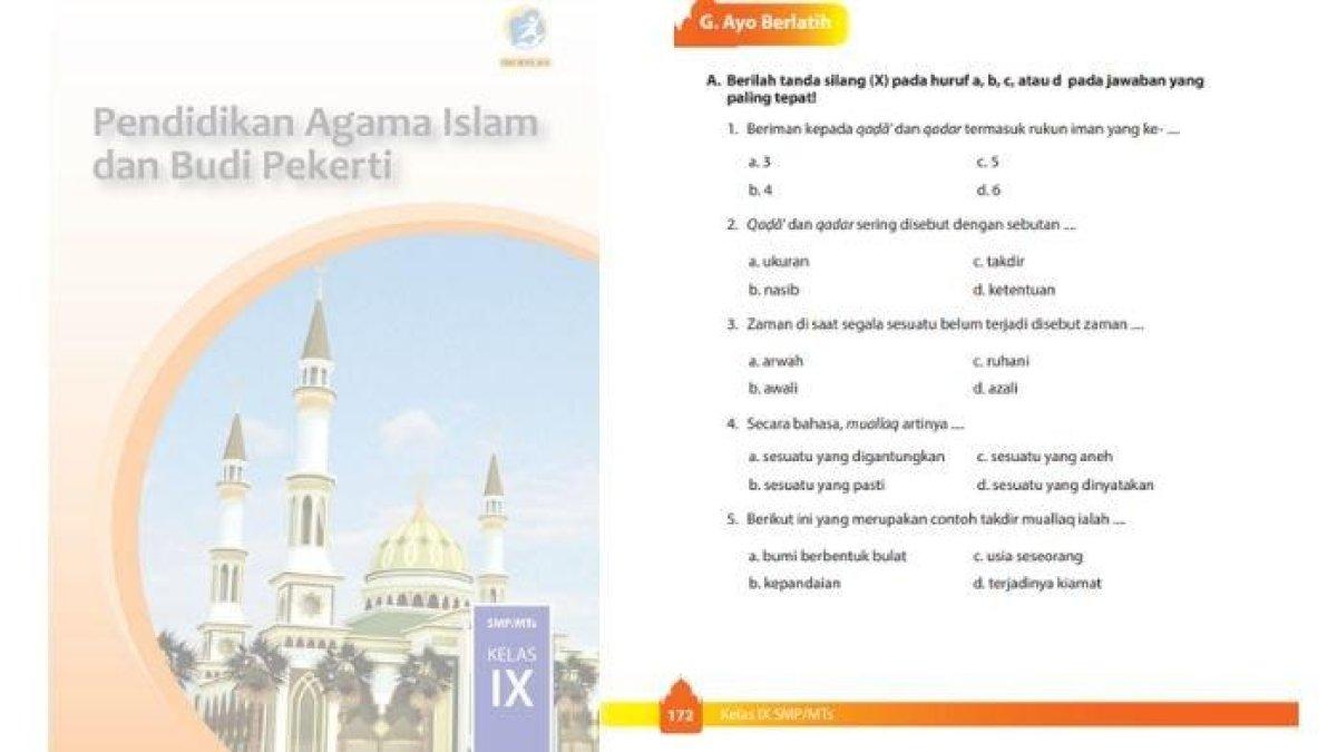 Soal Pendidikan Agama Islam kelas 9 halaman 172 kurikulum 2013, berikut kunci jawabannya.