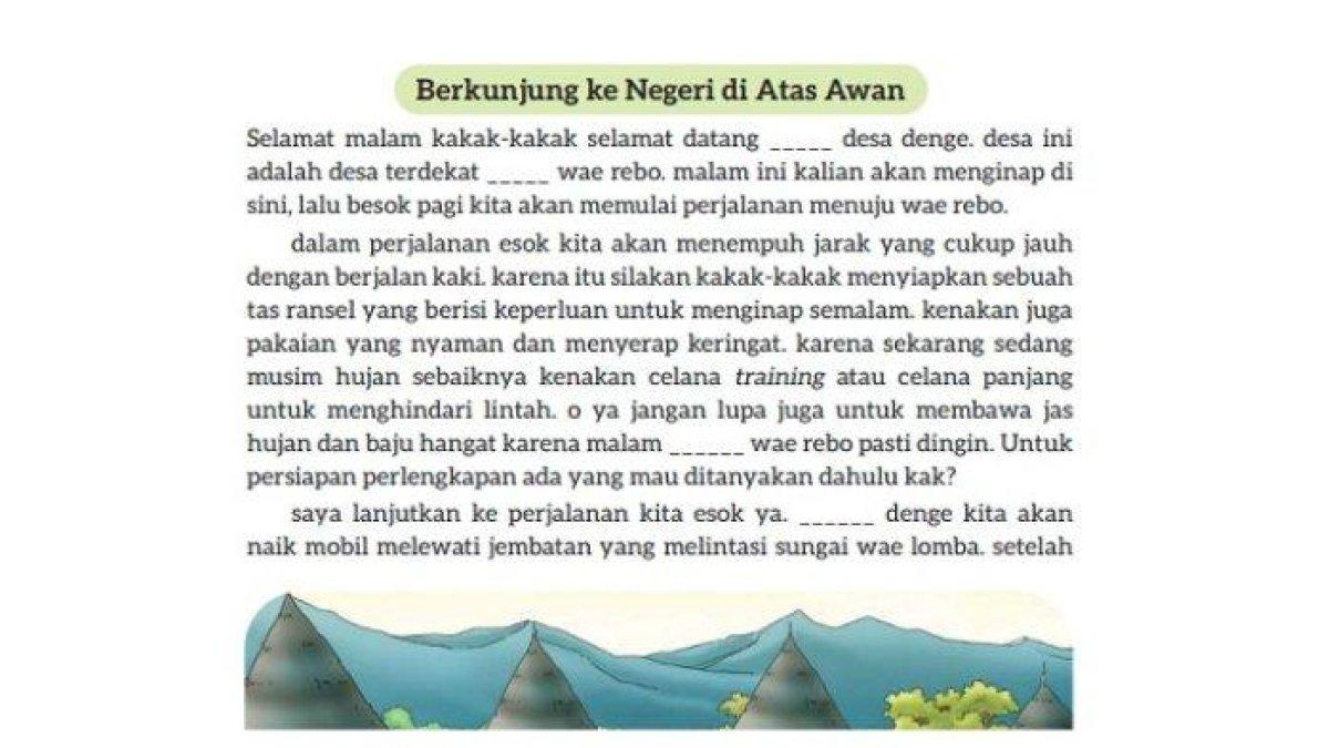 Soal buku Bahasa Indonesia Kelas 7 halaman 30 31 Kurikulum Merdeka - Kunci jawaban Bahasa Indonesia Kelas 7 halaman 30 31 Kurikulum Merdeka, Kegiatan 9: Menyunting Teks Diskripsi Berkunjung ke Negeri di Atas Awan.