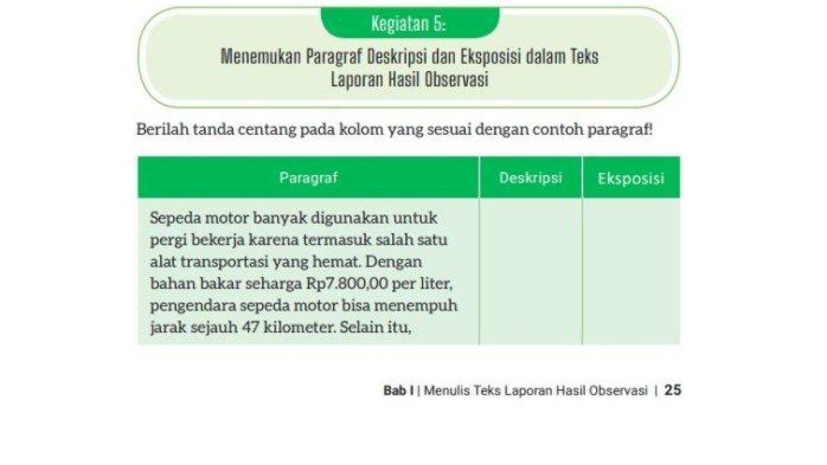 Soal buku Bahasa Indonesia Kelas 8 halaman 25 26 Kurikulum Merdeka