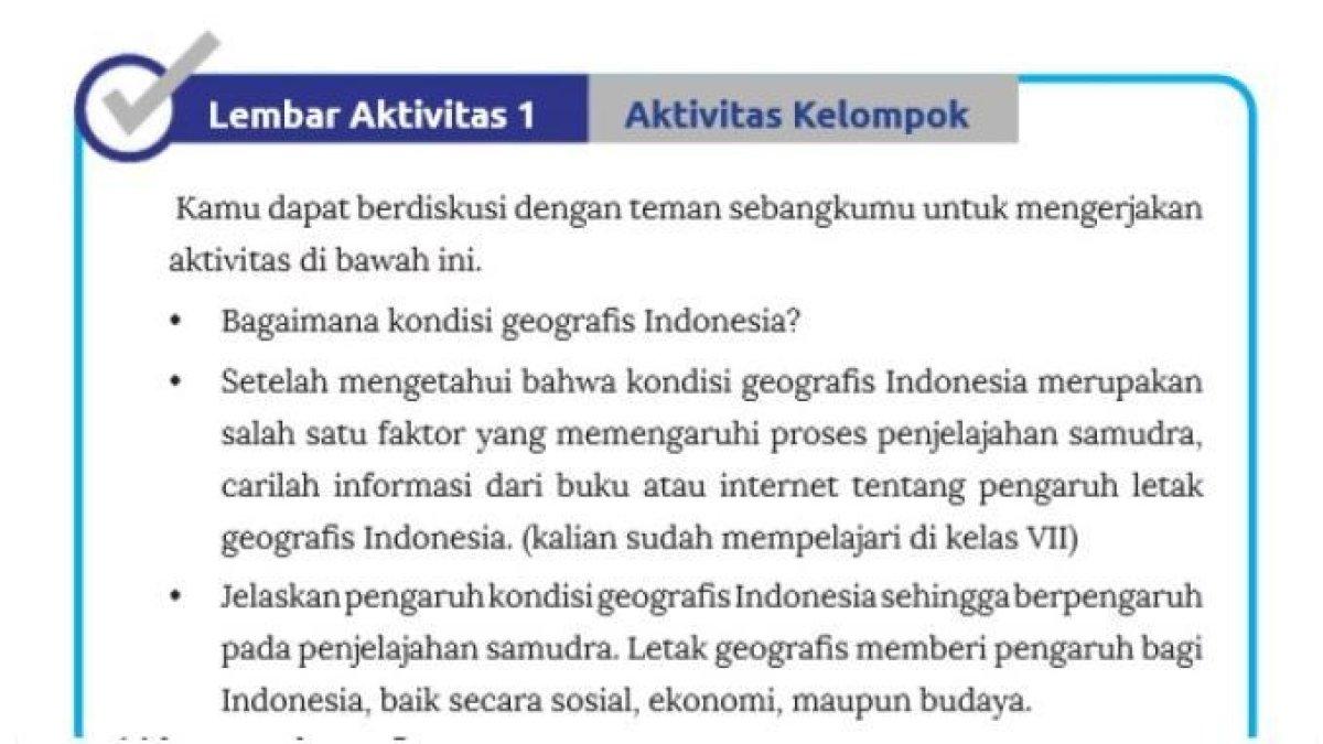 Soal buku IPS Kelas 8 halaman 145 Aktivitas 1 Kurikulum Merdeka