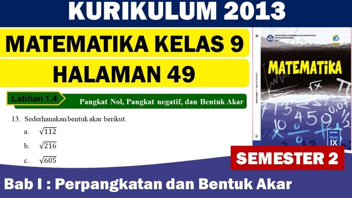 Soal Kunci Jawaban Buku Matematika Kelas 9 Smp Halaman 46 49