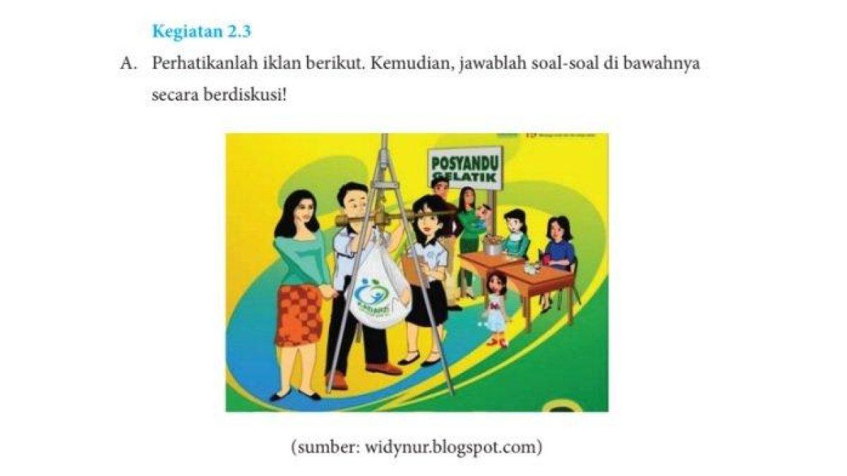 Soal tugas Kegiatan 2.3 pada buku Bahasa Indonesia Kelas 8 halaman 34.