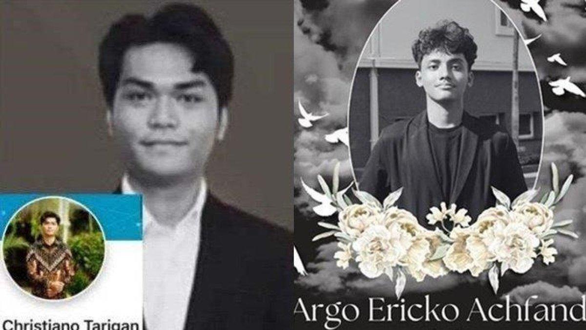 PENABRAK MAHASISWA UGM- (kiri) potret Christiano Pengarapenta Pengidahan Tarigan (21), pengemudi mobil BMW yang menabrak mahasiswa UGM, (kanan) Argo Ericko Achfandi (19). Korban berujung tewas.