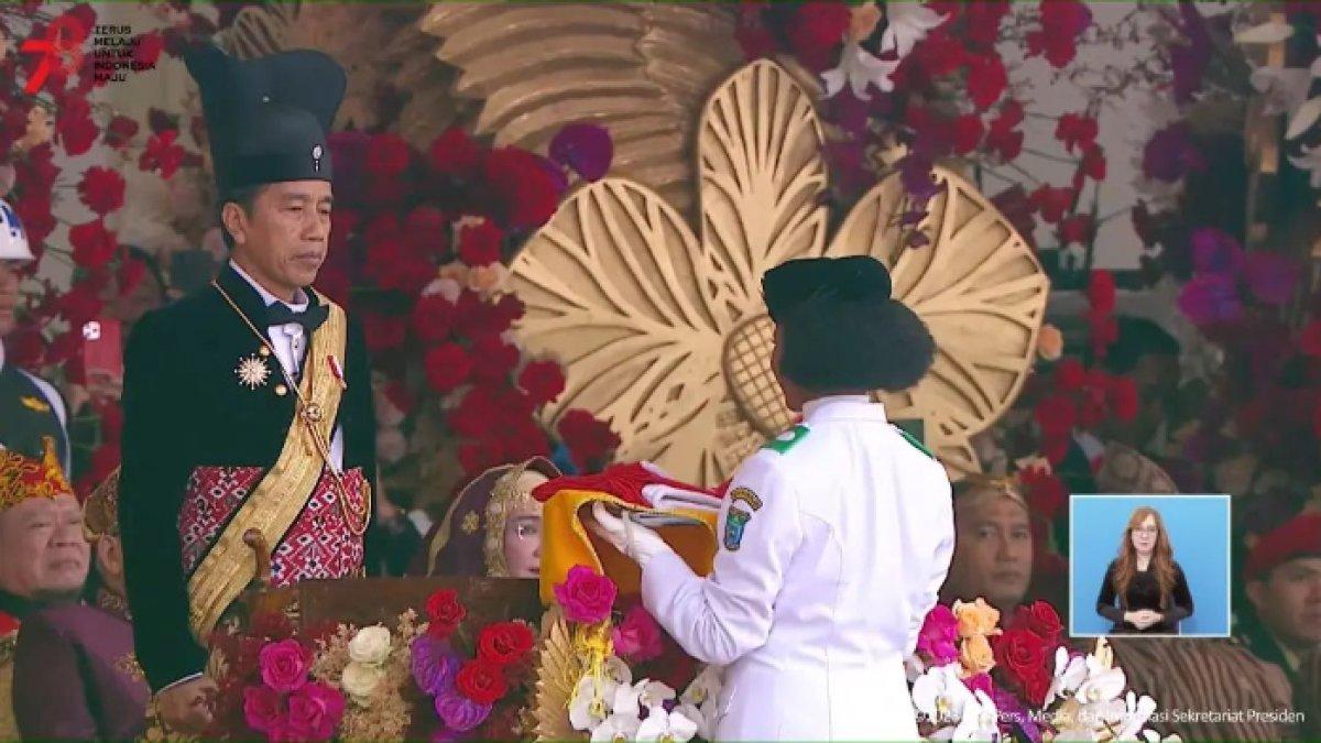 Sosok Lilly Wenda saat momen upacara HUT ke-78 RI.