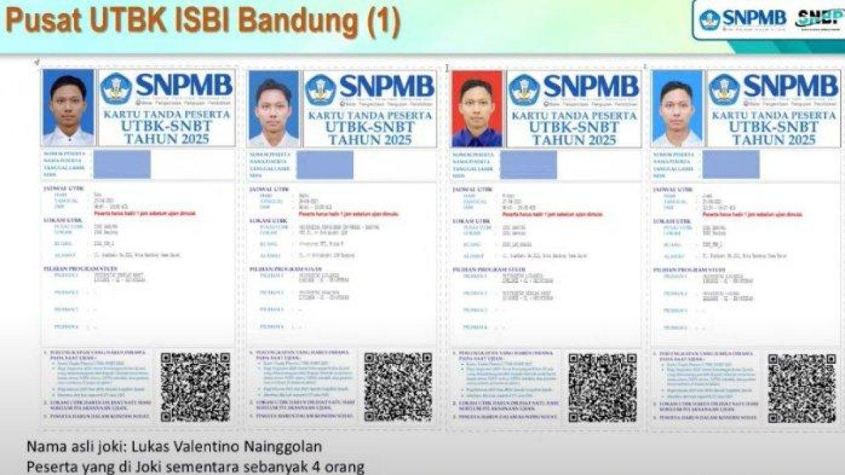 JOKI UTBK - Sosok Lucas Valentino Nainggolan, mahasiswa aktif ITB, tertangkap basah menggantikan empat peserta ujian di ISBI Bandung. 