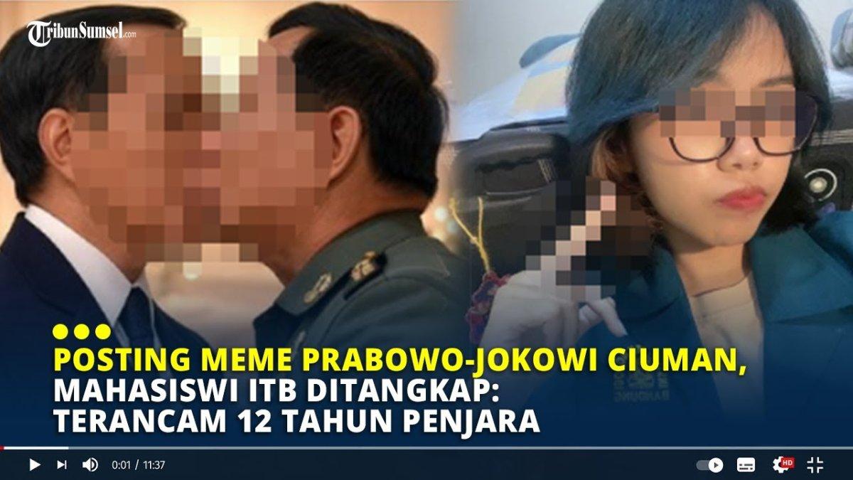 MEME JOKOWI PRABOWO - Sosok mahasiswi ITB ditangkap polisi dan jadi tersangka lantaran mengunggah meme Jokowi dan Prabowo ciuman.