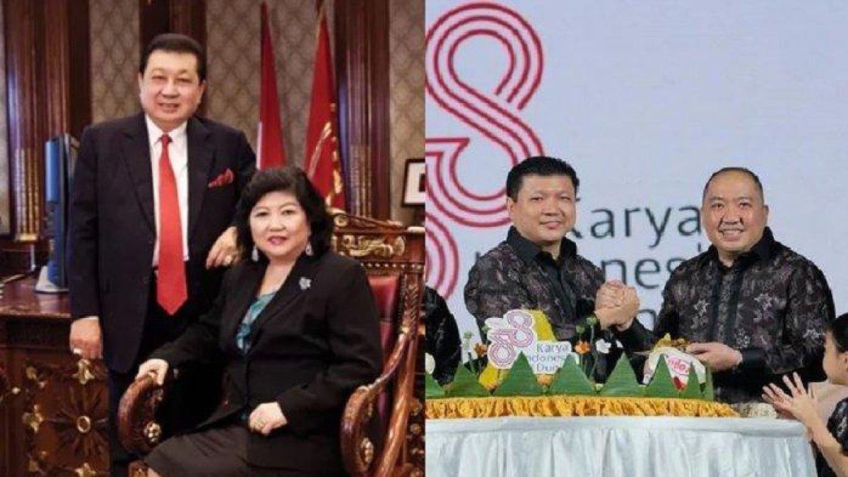 Lukminto bersama istri dan anaknya, Iwan Setiawan Lukminto.
