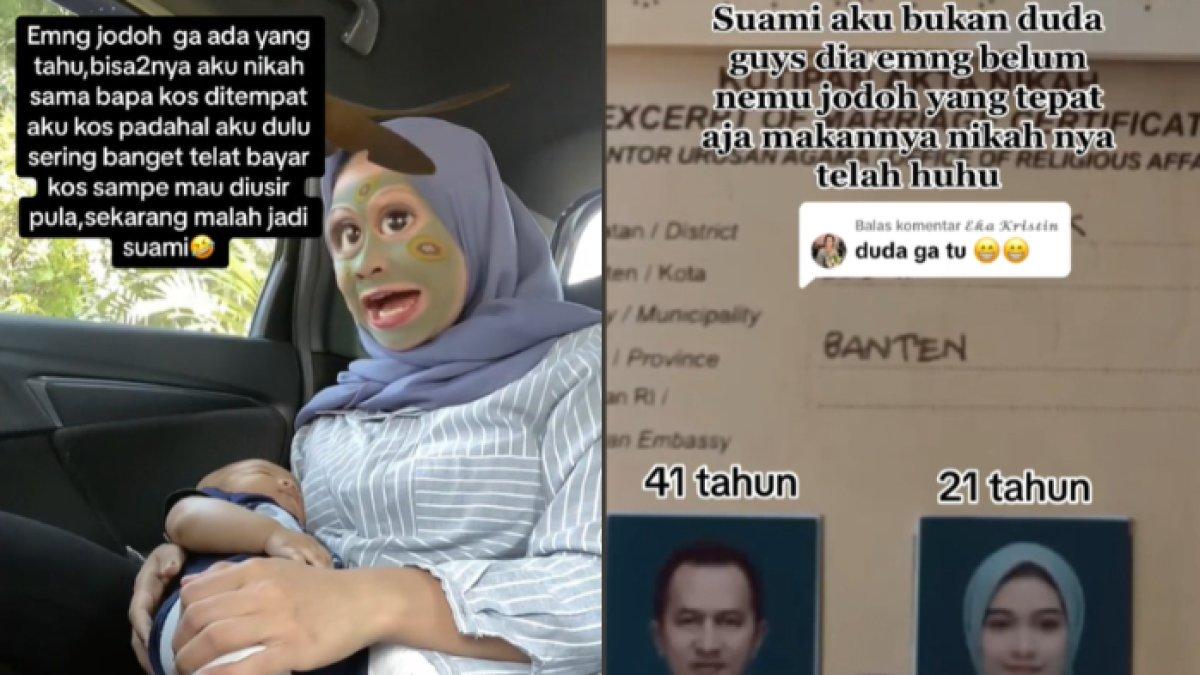 Suaminya berusia 41 tahun sedangkan dirinya 21 tahun.