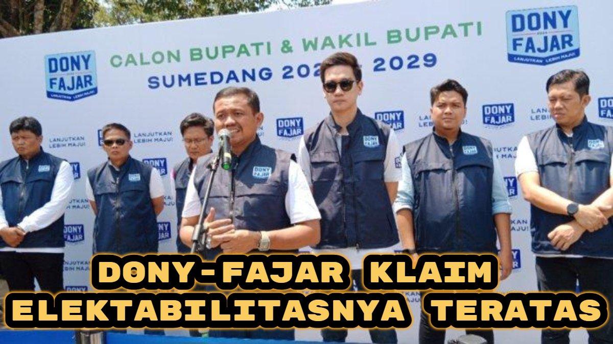 Survei Pilkada Kabupaten Sumedang 2024, pasangan calon (paslon) Dony Ahmad Munir-Fajar Aldila klaim elektabilitasnya teratas.