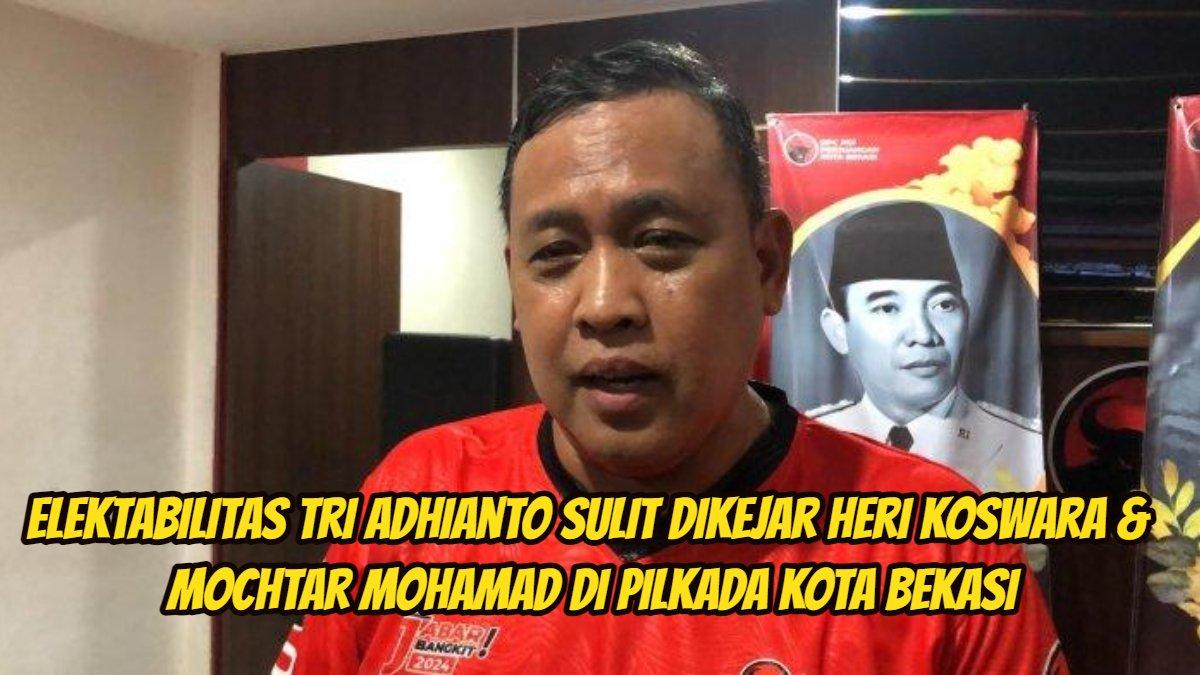 Survei Pilkada Kota Bekasi, elektabilitas Tri Adhianto sulit dikejar Heri Koswara & Mochtar Mohamad