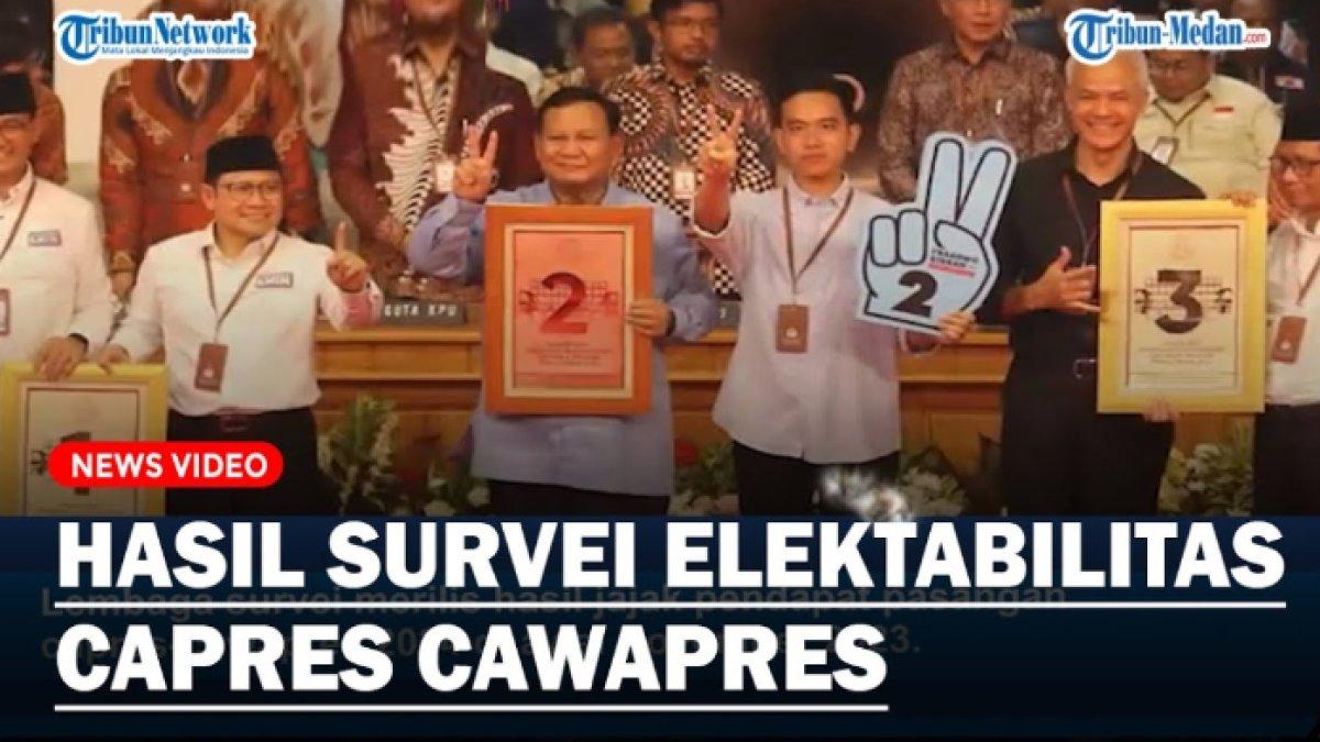 Rangkuman hasil survei terbaru elektabilitas Calon Presiden (Capres) dan Calon Wakil Presiden (Cawapres) di Pemilihan Presiden (Pilpres) 2024.