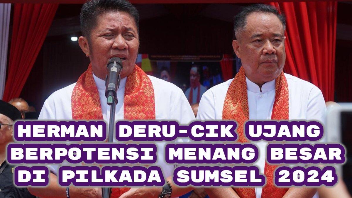 Hasil survei elektabilitas di Pilkada Sumatera Selatan (Sumsel) 2024. Siapa calon Gubernur terkuat Herman Deru, Eddy Santana atau Mawardi Yahya.