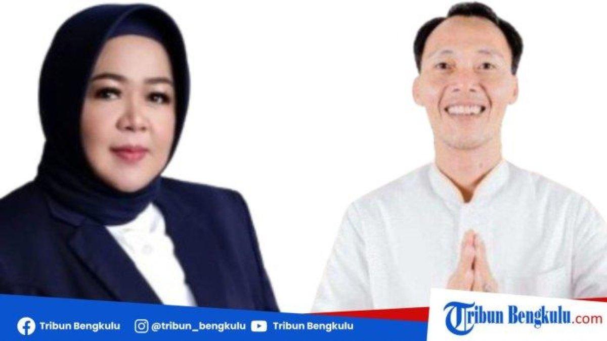 PSU BENGKULU SELATAN - Kolase foto Suryatati (kiri) dan Ii Sumirat (Kanan) diambil Jumat (7/3/2025). Pasangan calon bupati dan wakil bupati nomor urut 2 Suryatati-Ii Sumirat menang telak di TPS 01 Anggut, Pino dimana dekat Posko kemenangan keduanya pada PSU Pilkada Bengkulu Selatan.