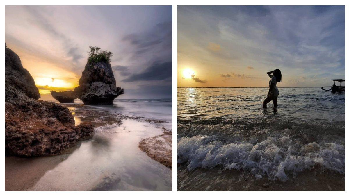 Pemandangan sunset di Pantai Thomas