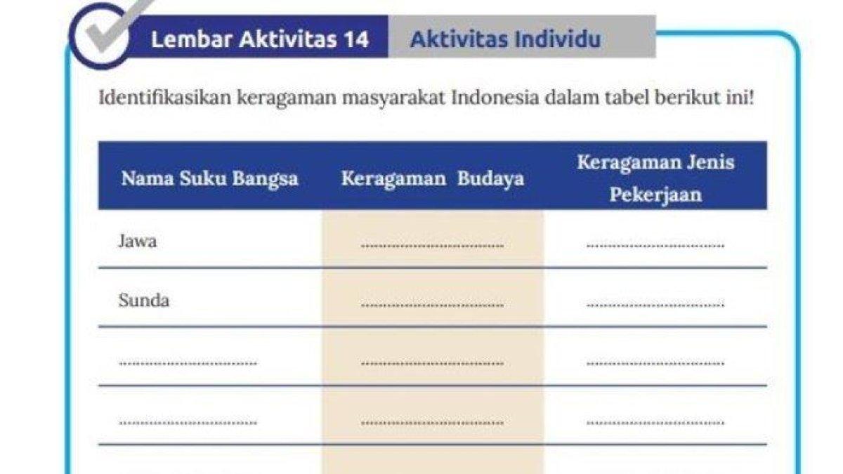 Tabel 1 IPS kelas 8 SMP halaman 101 semester 1 Kurikulum Merdeka, Aktivitas Individu (Tribunnews.com