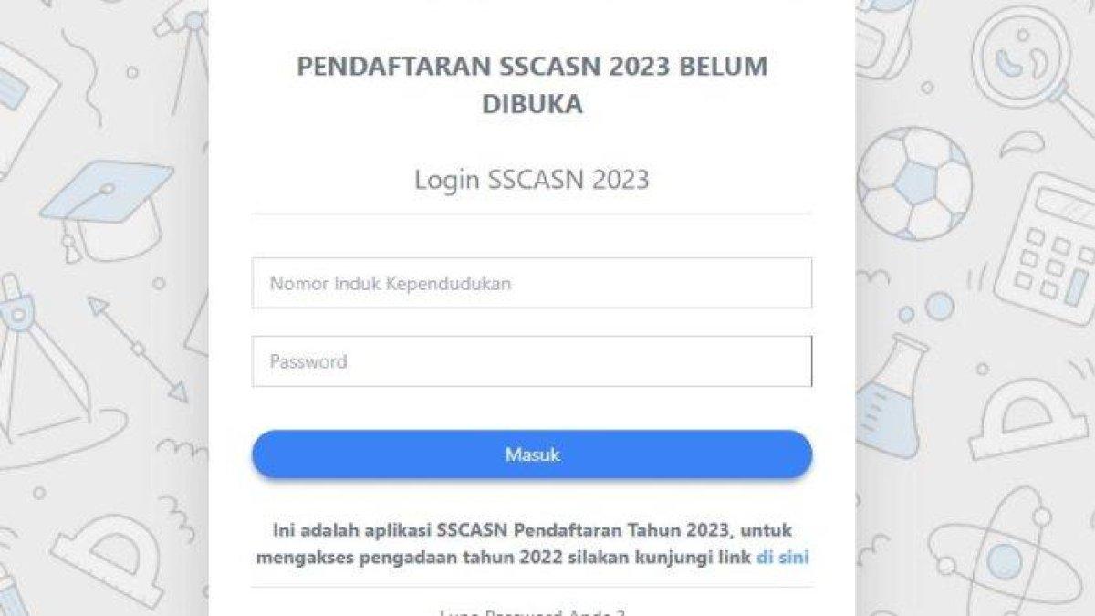 Tampilan laman SSCASN.