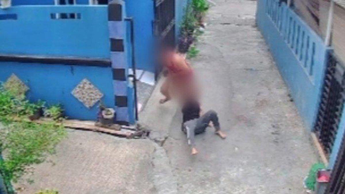 Tangkapan layar CCTV yang merekam dugaan KDRT di Rorotan n