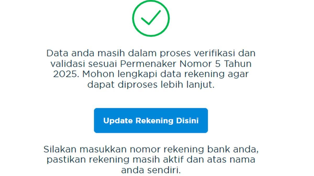 BSU 2025: Tangkapan layar calon penerima BSU wajib melakukan update rekening agar dana BSU Rp 600.000 bisa cair dengan lancar