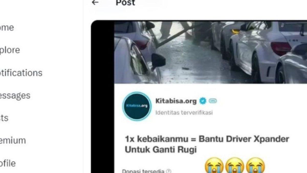 Tangkapan layar isu galang dana pemilik Xpander tabrak Porsche.