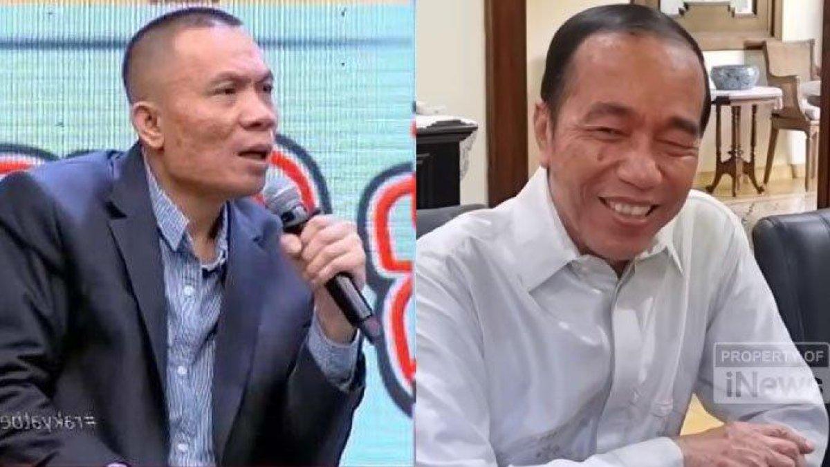 POLEMIK IJAZAH JOKOWI: Tangkapan layar momen Jokowi (kanan) menertawakan niatan Rismon Sianipar (kiri) yang mau melaporkannya perkara tudingan skripsi palsu. Di sisi lain, Rismon yang tergabung dalam kubu Roy Suryo justru semakin percaya diri memojokkan sang presiden ke-7.