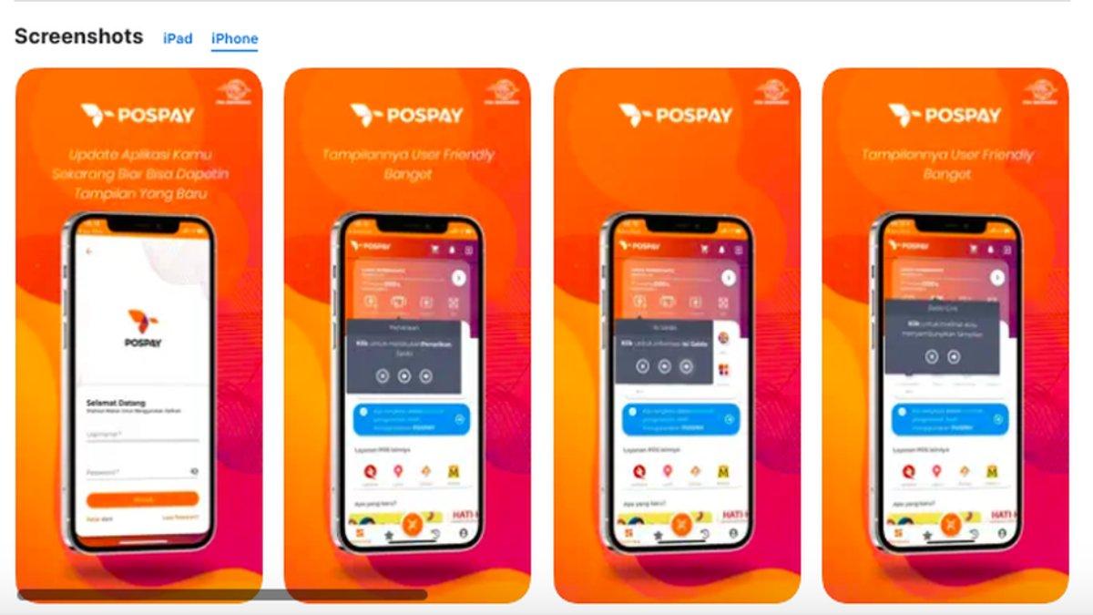 APLIKASI POSPAY - Tangkapan layar tampilan aplikasi Pospay milik PT Pos Indonesia.