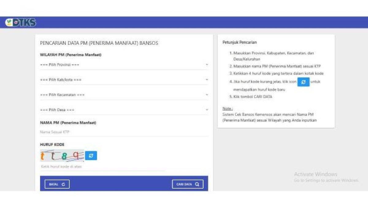 CEK BANSOS BPNT - Tangkapan layar website resmi Cek Bansos dari Kemensos yang diangkses pada Kamis (30/1/2025). BPNT 2025 segera dicairkan, masyarakat penerima manfaat bisa segera mendapatkan saldo dana.