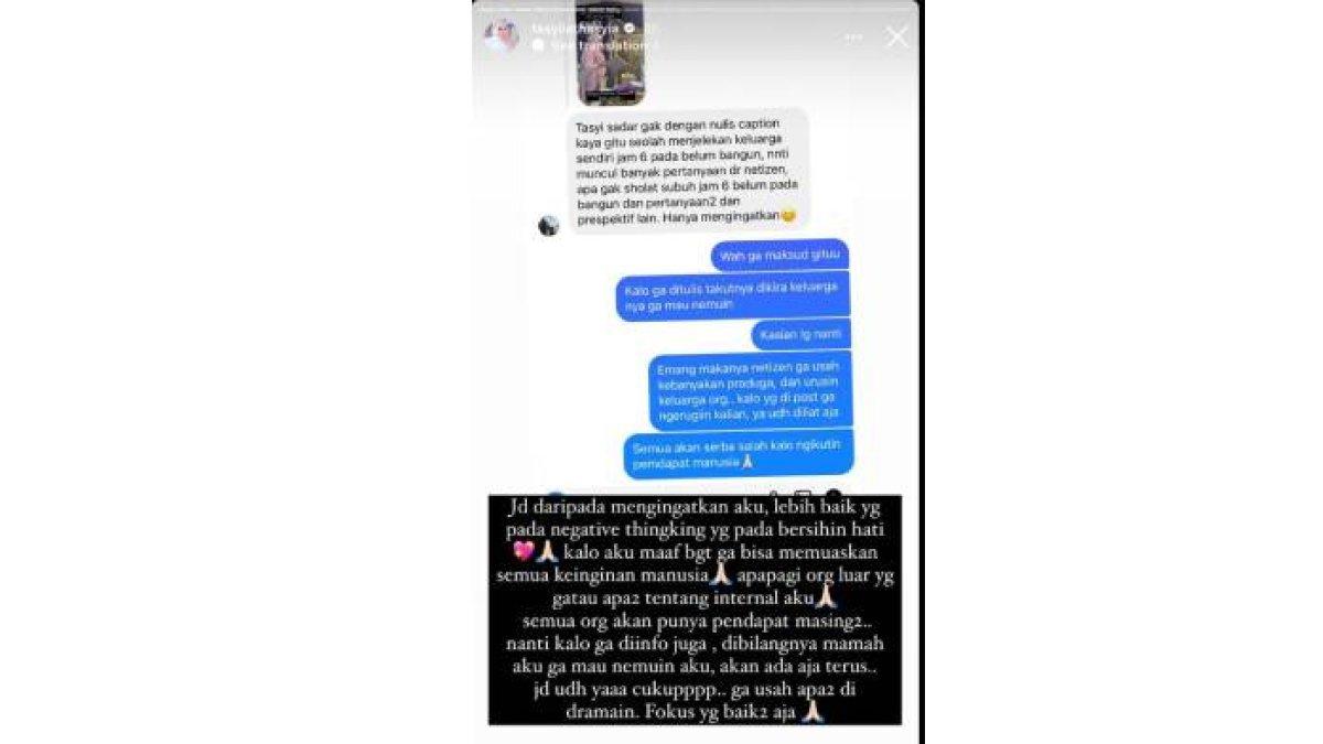 Tasyi menyebut jika dirinya sama sekali tak ada maksud untuk menjelekkan keluarganya sendiri