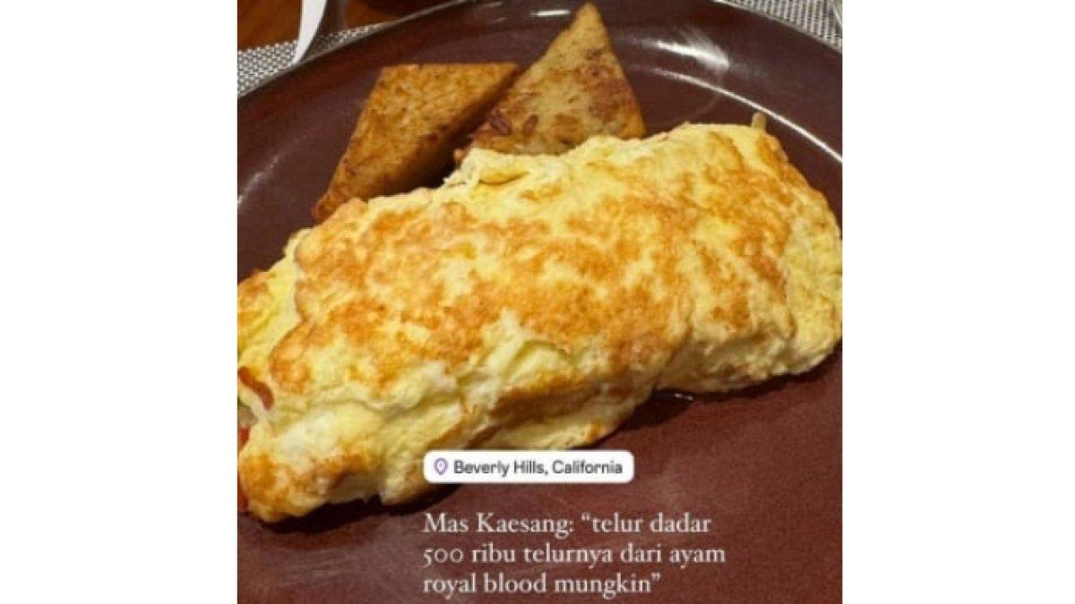 Telur dadar seharga 500 ribu yang dipesan Erina Gudono