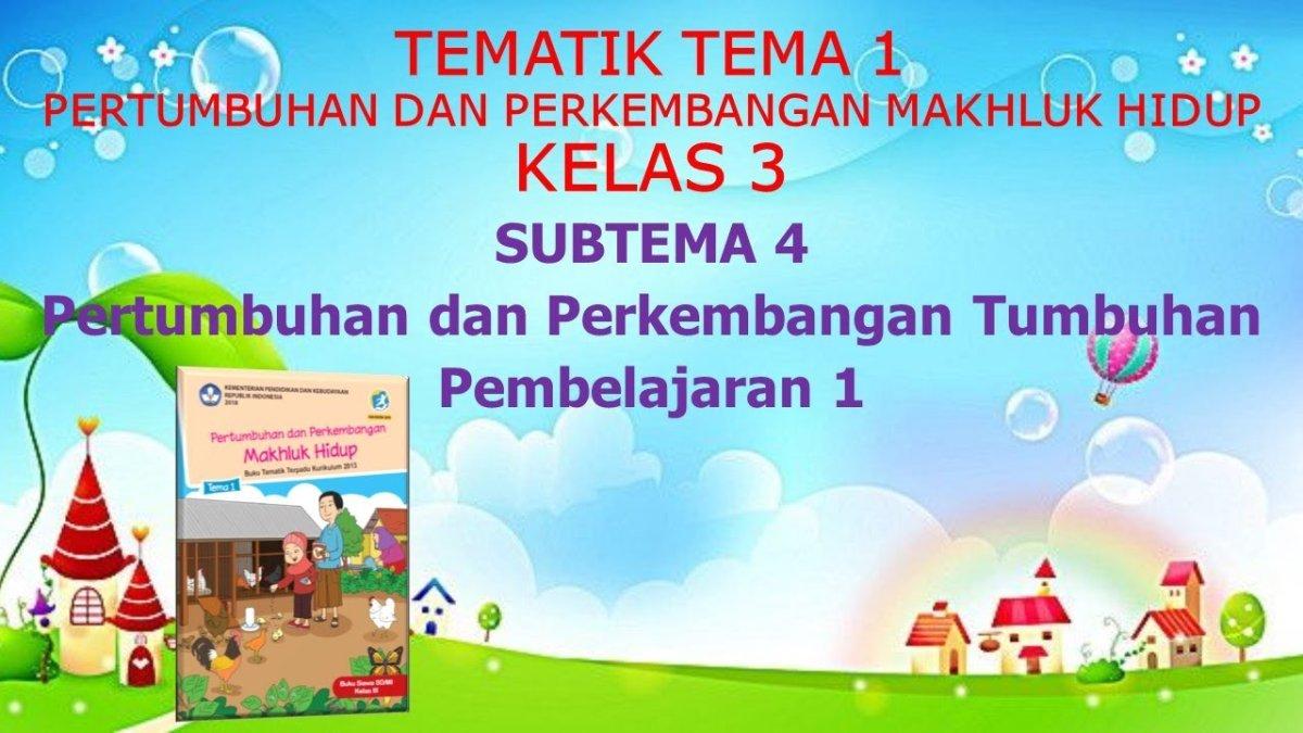 Asah Kemampuanmu! Latihan Soal Tematik Kelas 3 Tema 1 Subtema 4: Aku dan Lingkunganku