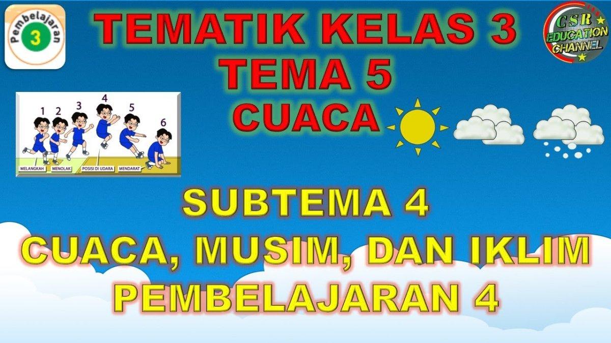 Contoh Soal Tematik Tema 5 Subtema 4 Kelas 3: Cuaca, Musim, dan Iklim