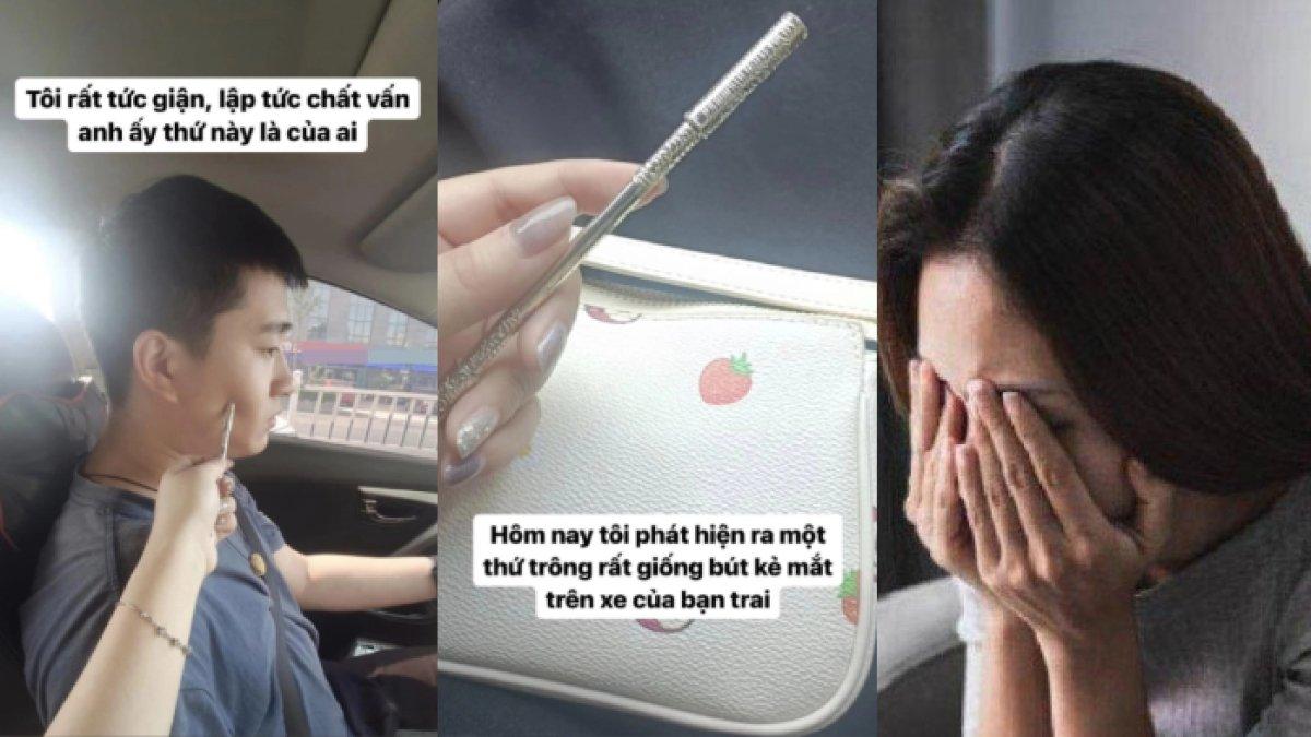 Temukan benda mirip eyeliner di mobil, wanita ini menuduh pacarnya selingkuh, ternyata benda itu adalah tongkat milik patung hiasan di dashboard mobil