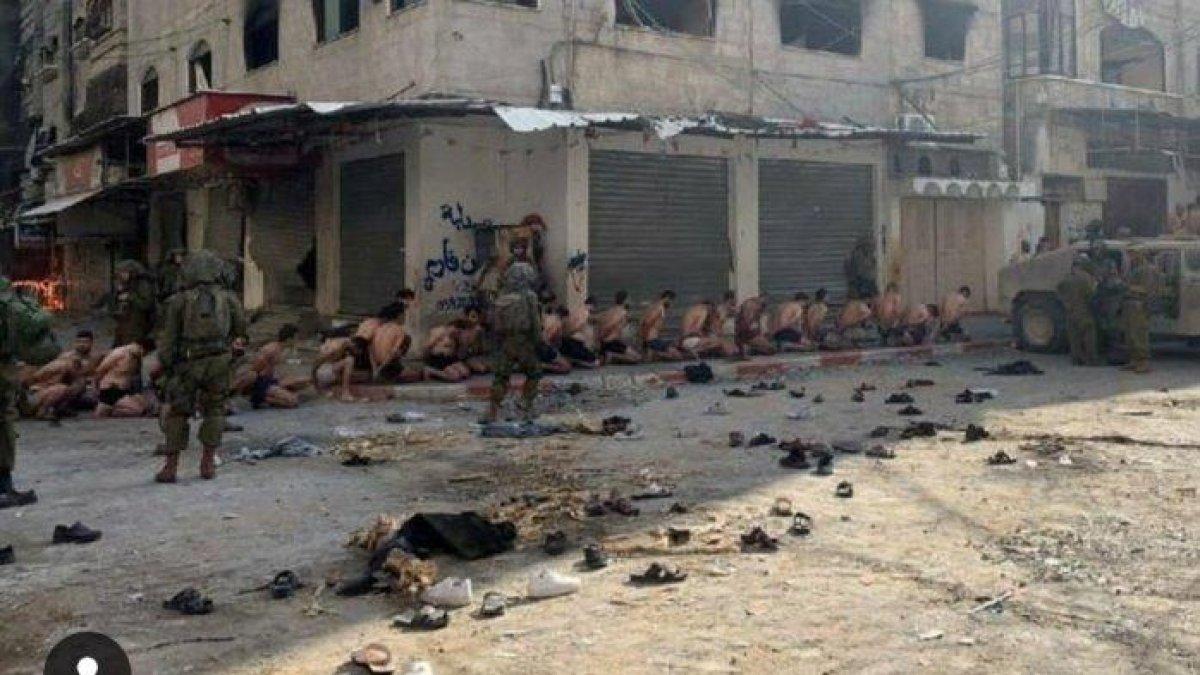 Tentara Israel menelanjangi para pengungsi yang berlindung di sebuah sekolah di Gaza Utara, lalu menggiringnya ke jalanan.