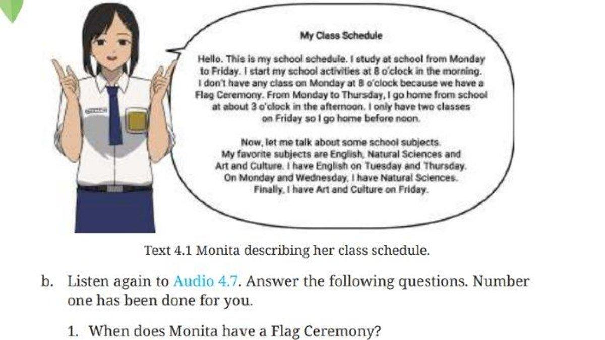 Text 4.1 untuk kunci jawaban Bahasa Inggris SMP Kelas 7