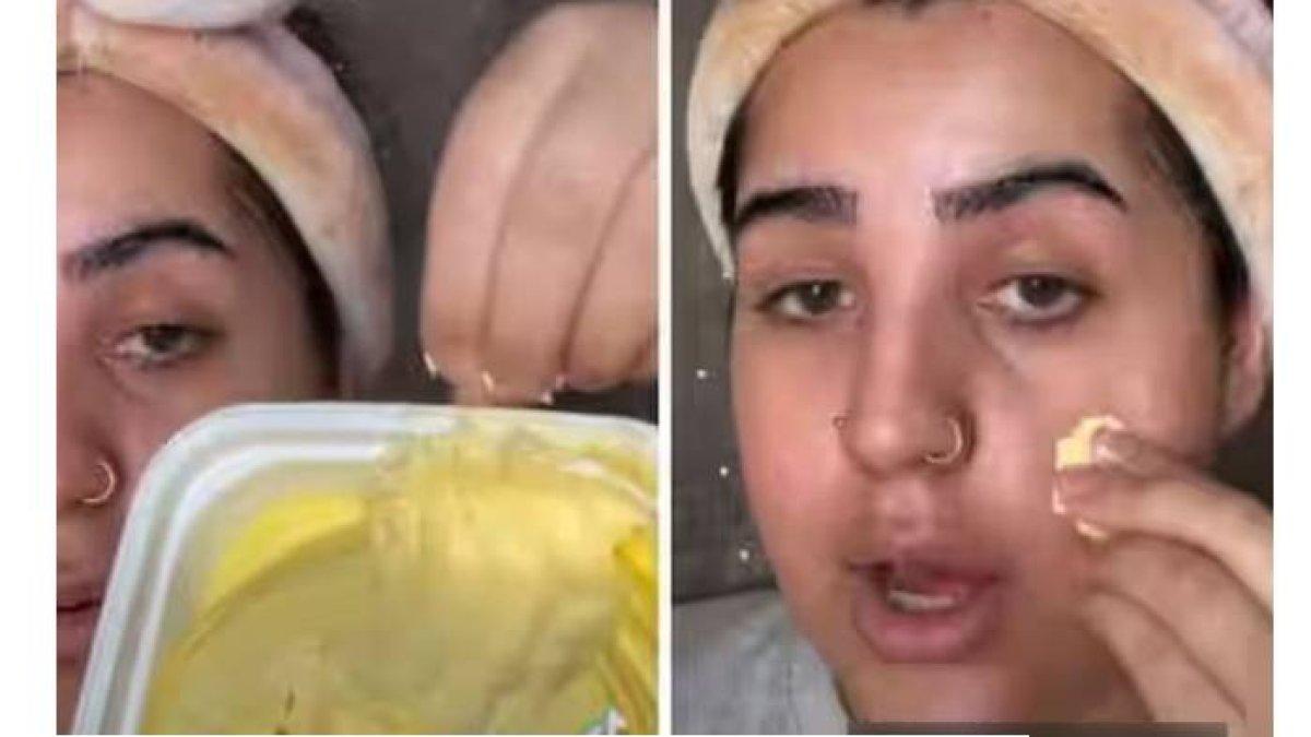 TikToker menggunakan mentega untuk makeup