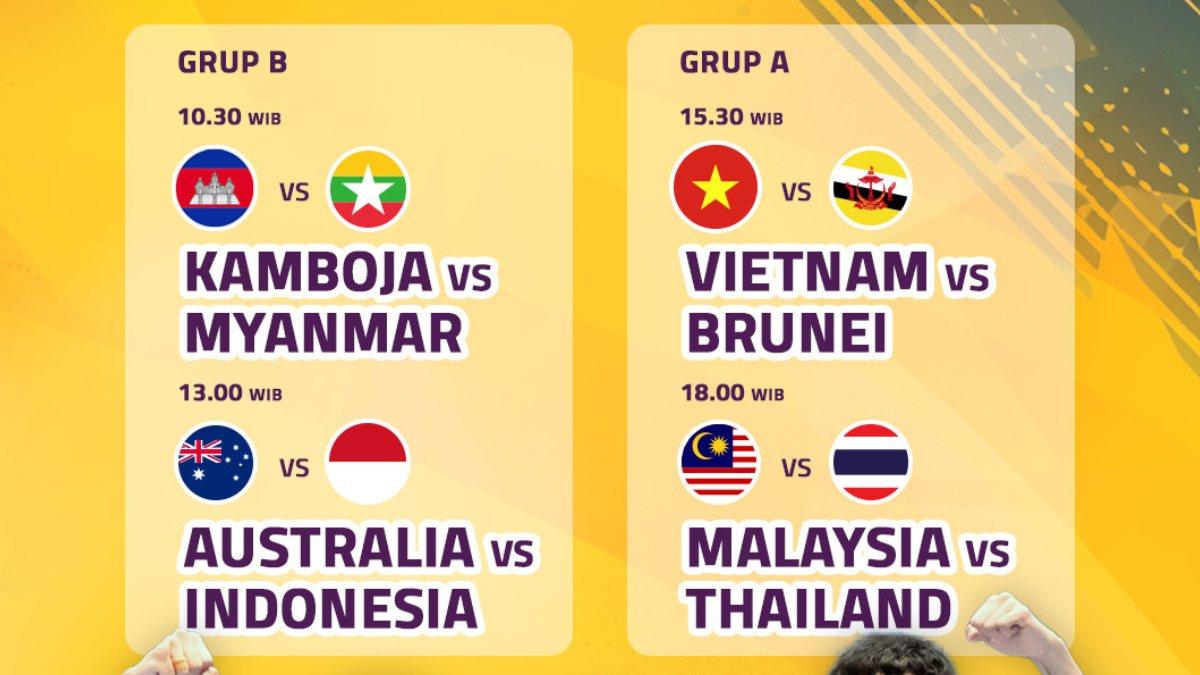 Timnas Futsal Indonesia vs Australia Piala AFF Liga 1 2024 .